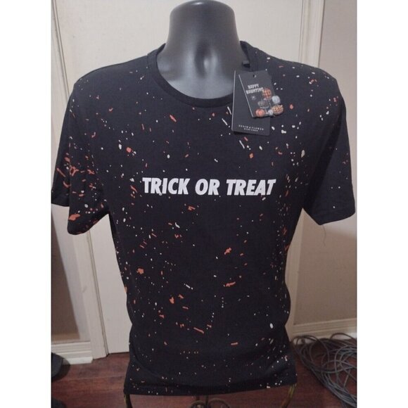 Denim & Flower Tops - New NWT Women's Denim & Flower Ricky Singh Trick or Treat T-Shirt XL Black